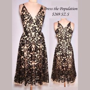 Party Sequin Embroidery Midi Dress